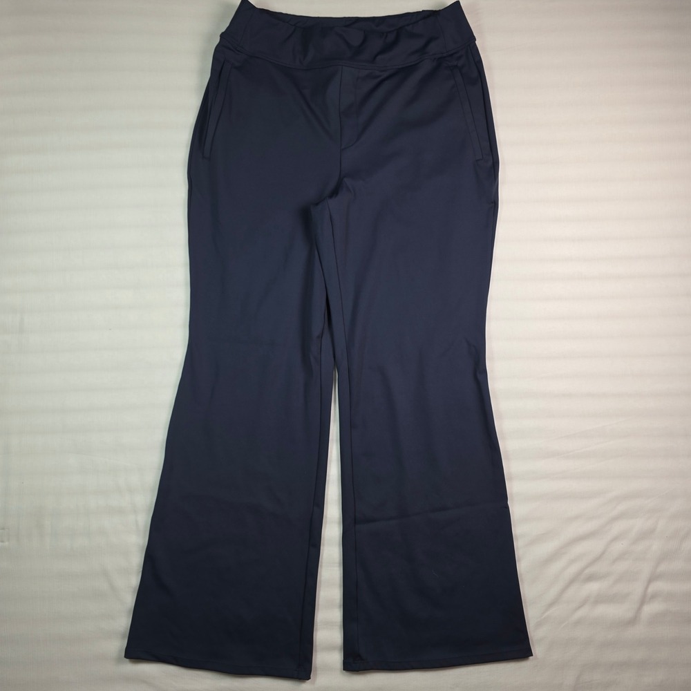Halara Womens Navy Blue High Waisted Flare Leg Work Office Casual Pants Large